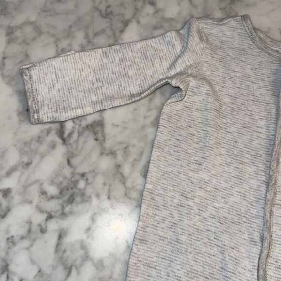 RALPH LAUREN STRIPE GREY/WHITE TEDDY FOOTIE 3M - Picture 5 of 7